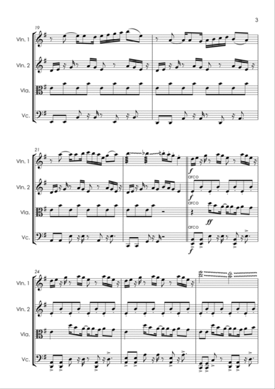 You Need Me I Don't Need You String Quartet scores gallery preview page 5