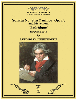 Book cover for ADAGIO CANTABILE - Sonata No.8 "Pathetique". 2nd Movement by Beethoven. PIANO SOLO