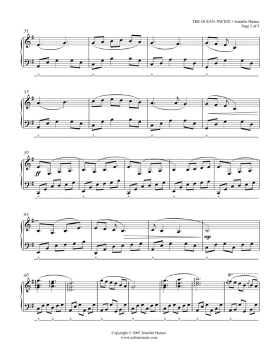 The Ocean: Pacific Piano Solo scores gallery preview page 3