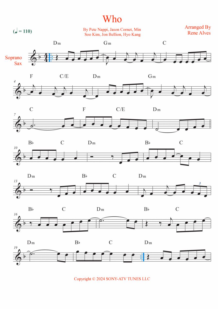Who Soprano Saxophone scores gallery preview page 1