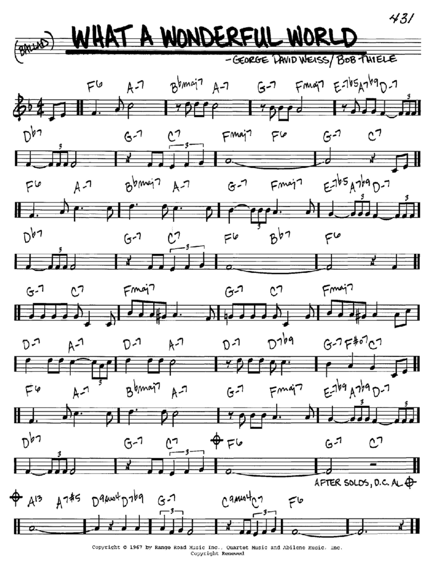 What A Wonderful World Piano scores gallery preview page 1