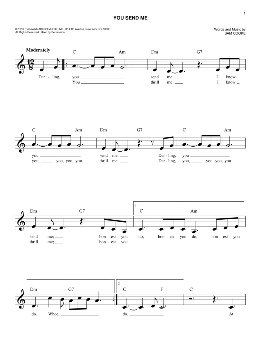 You Send Me Piano scores gallery preview page 1