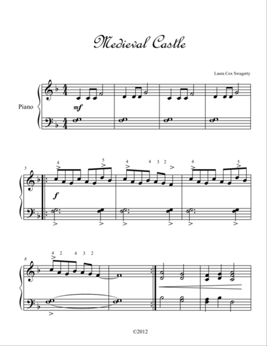 Medieval Castle Piano Solo scores gallery preview page 1