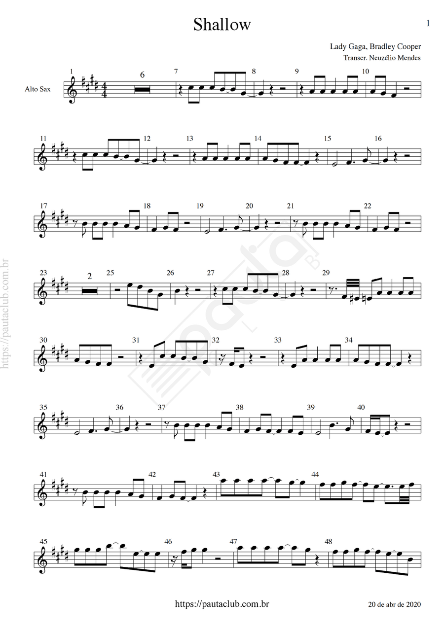 Shallow saxophone outlet