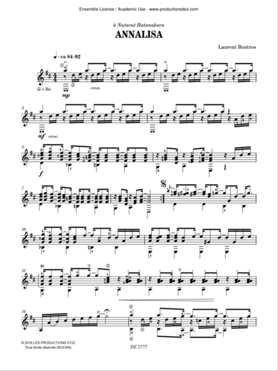 Annalisa Classical Guitar scores gallery preview page 2