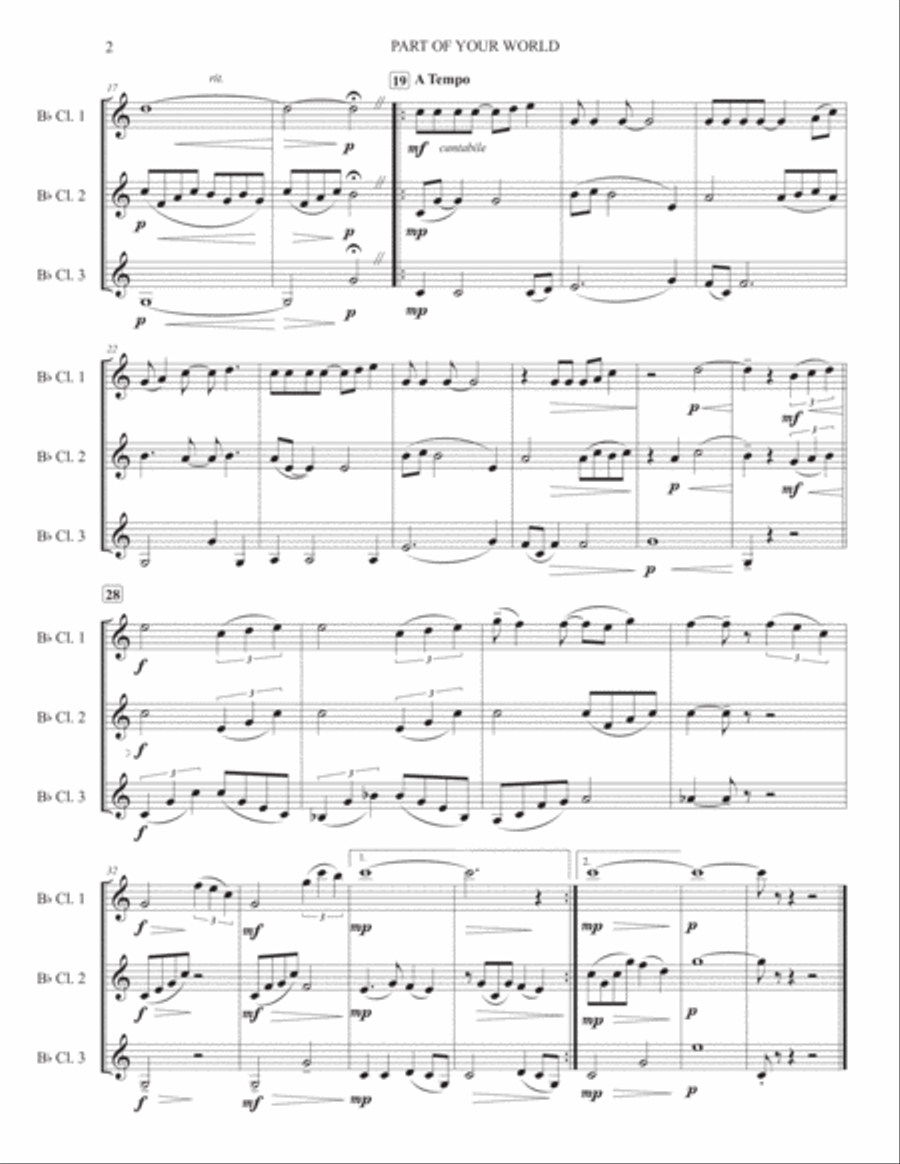 Part Of Your World Woodwind Trio scores gallery preview page 2