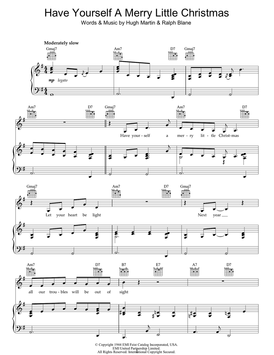 Have Yourself A Merry Little Christmas Piano, Vocal, Guitar scores gallery preview page 1