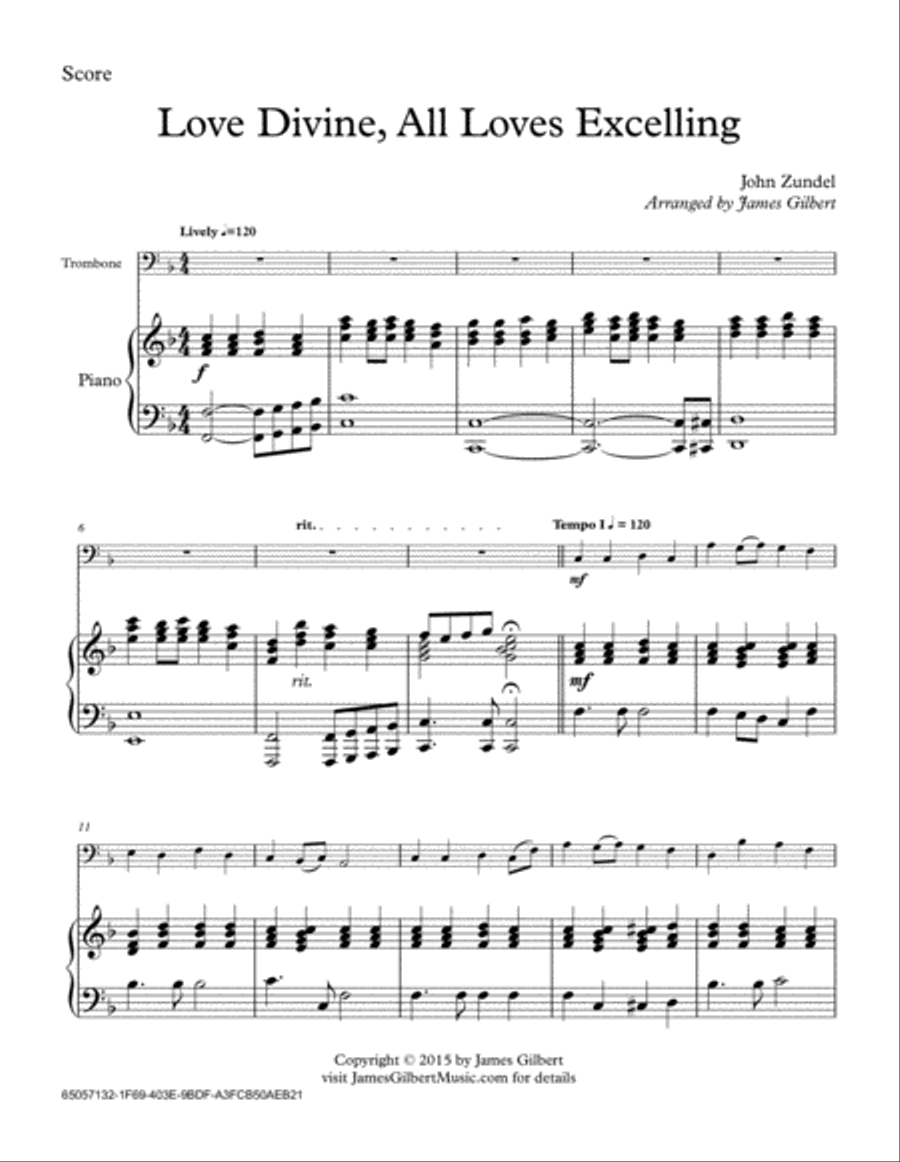 Love Divine, All Loves Excelling Piano scores gallery preview page 1
