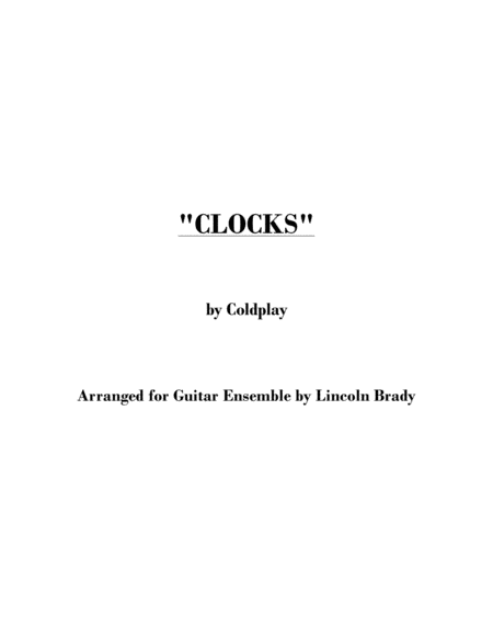 CLOCKS by Coldplay - Guitar Ensemble (Parts Only) image number null