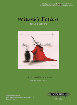 Book cover for Wizard's Potion for Cello -- 16 Spooky Pieces to Play and Sing [incl. CD]