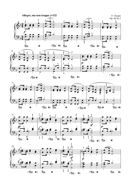 Mazurka F major, Op. 68, No. 3