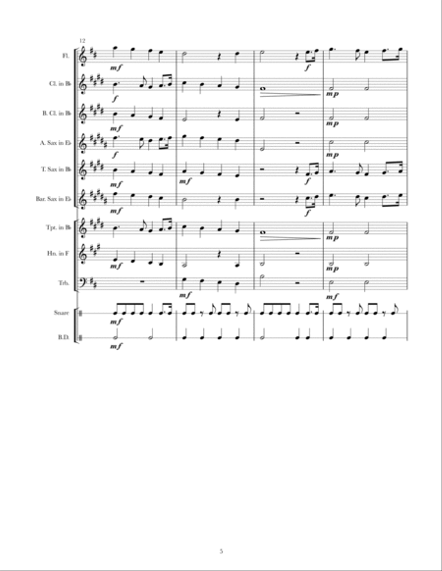 O Canada (version 1) Concert Band scores gallery preview page 5