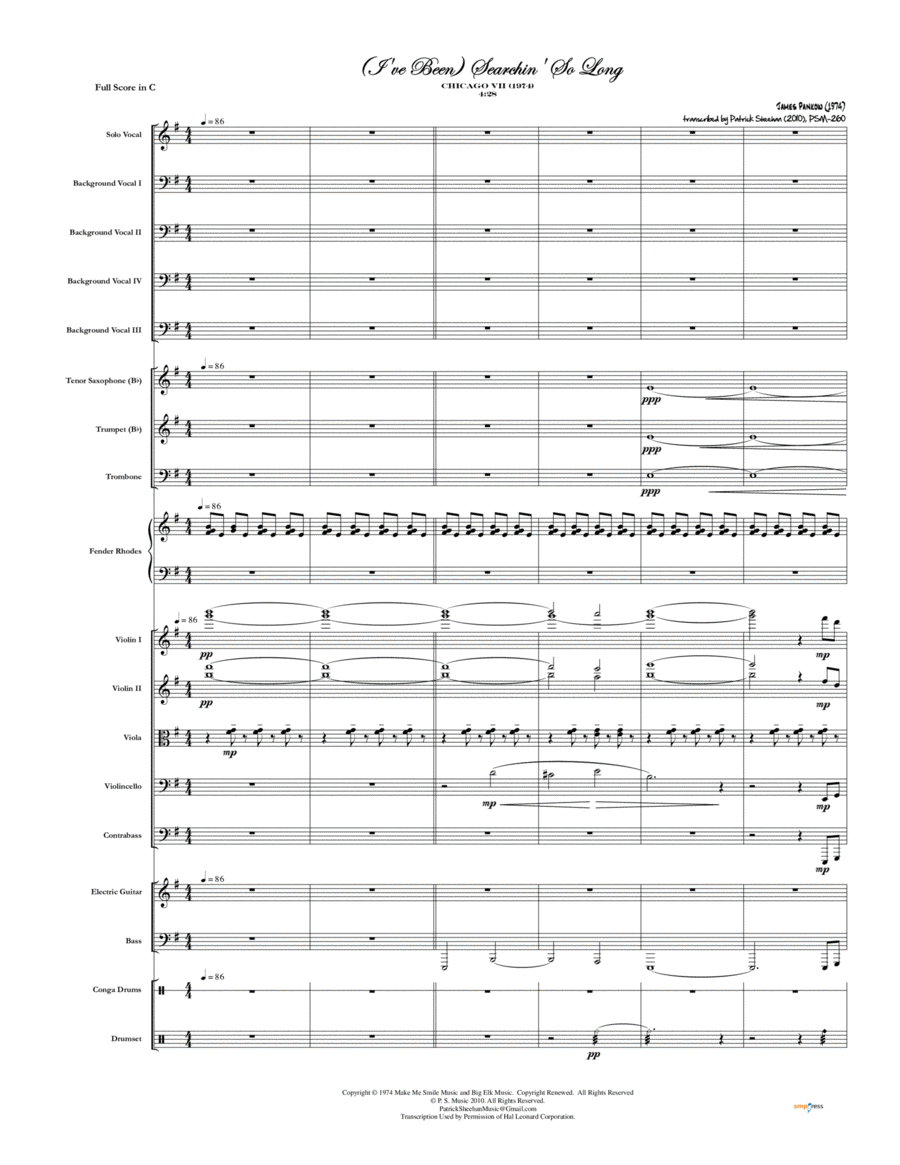 (i've Been) Searchin' So Long Small Ensemble scores gallery preview page 1