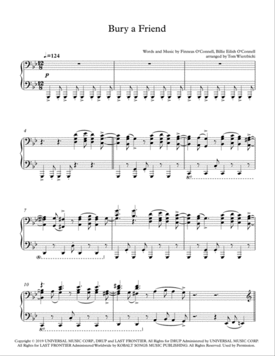 Bury A Friend Bury A Friend Piano Solo scores gallery preview page 1