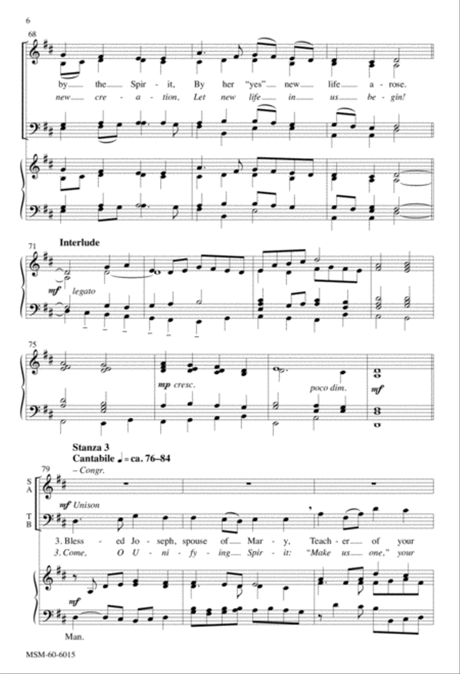 Sound the Bell of Holy Freedom: Come to Us, O Holy Spirit 4-Part scores gallery preview page 6