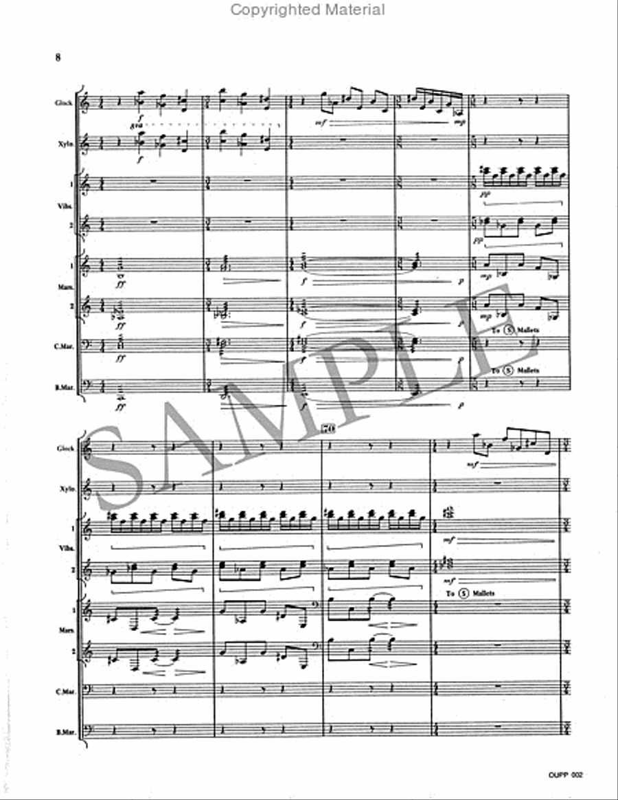 Two Movements for Mallets II Percussion Ensemble scores gallery preview page 8