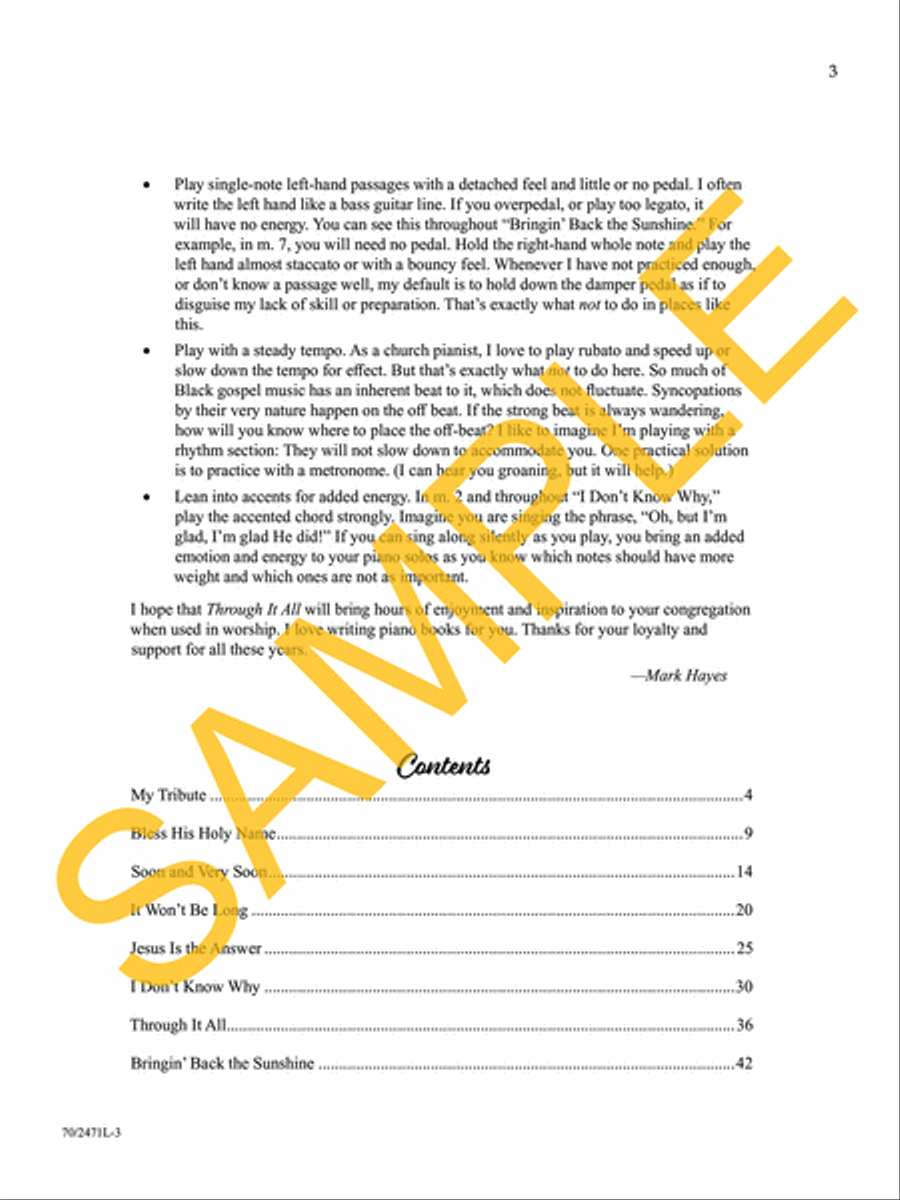 Through It All Piano Solo scores gallery preview page 4