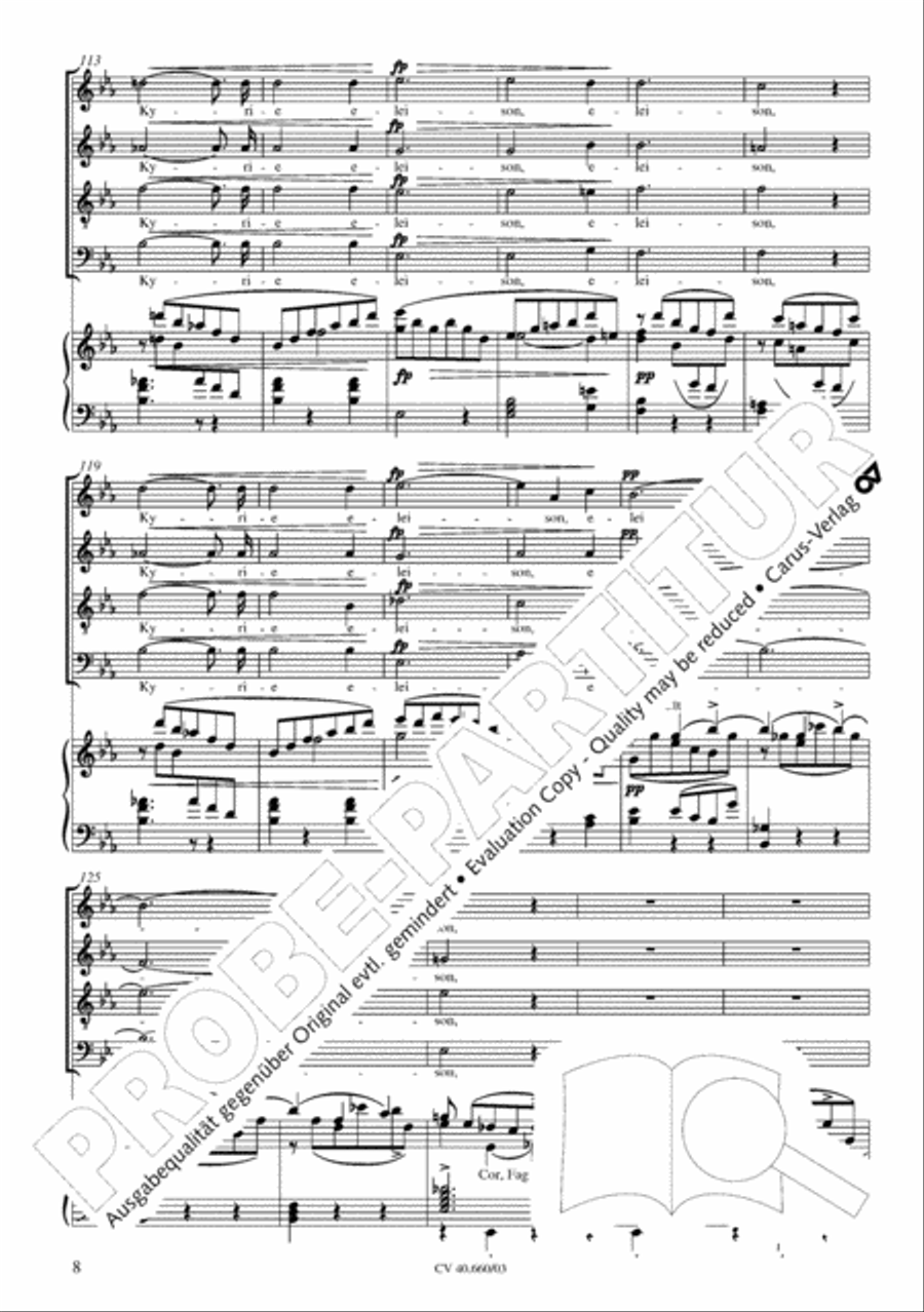 Mass in E flat major (Messe in Es) SATTB scores gallery preview page 9