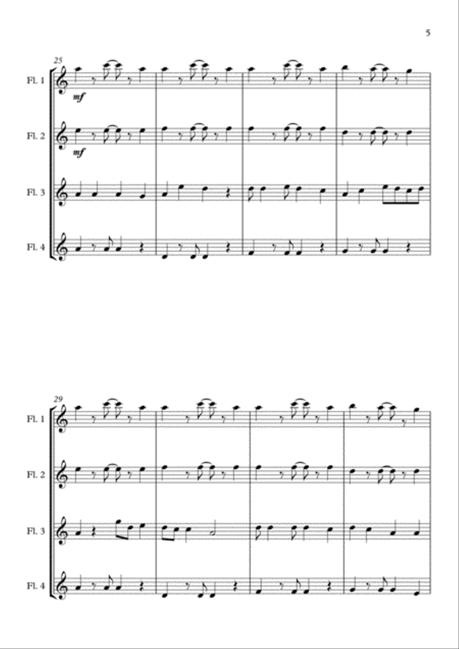 Shape Of You Flute Quartet scores gallery preview page 5