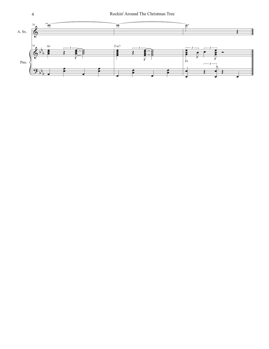 Rockin' Around The Christmas Tree Alto Saxophone scores gallery preview page 4