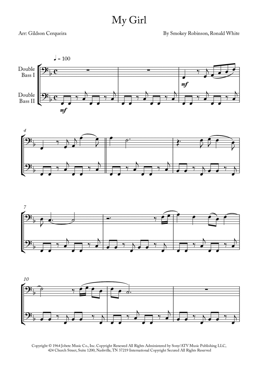 My Girl String Duet scores gallery preview page 1