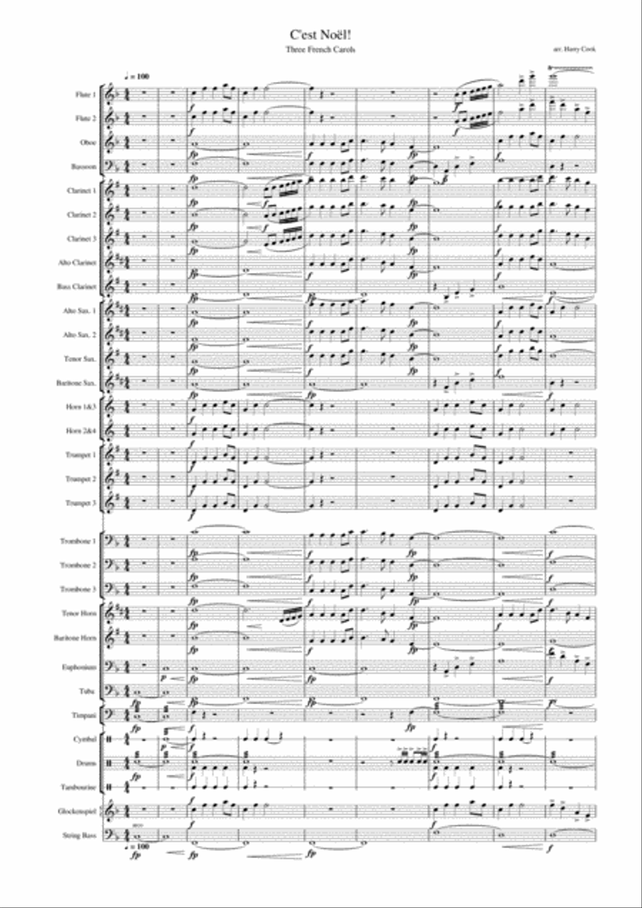 C'est Noël! Three French Carols Concert Band scores gallery preview page 3