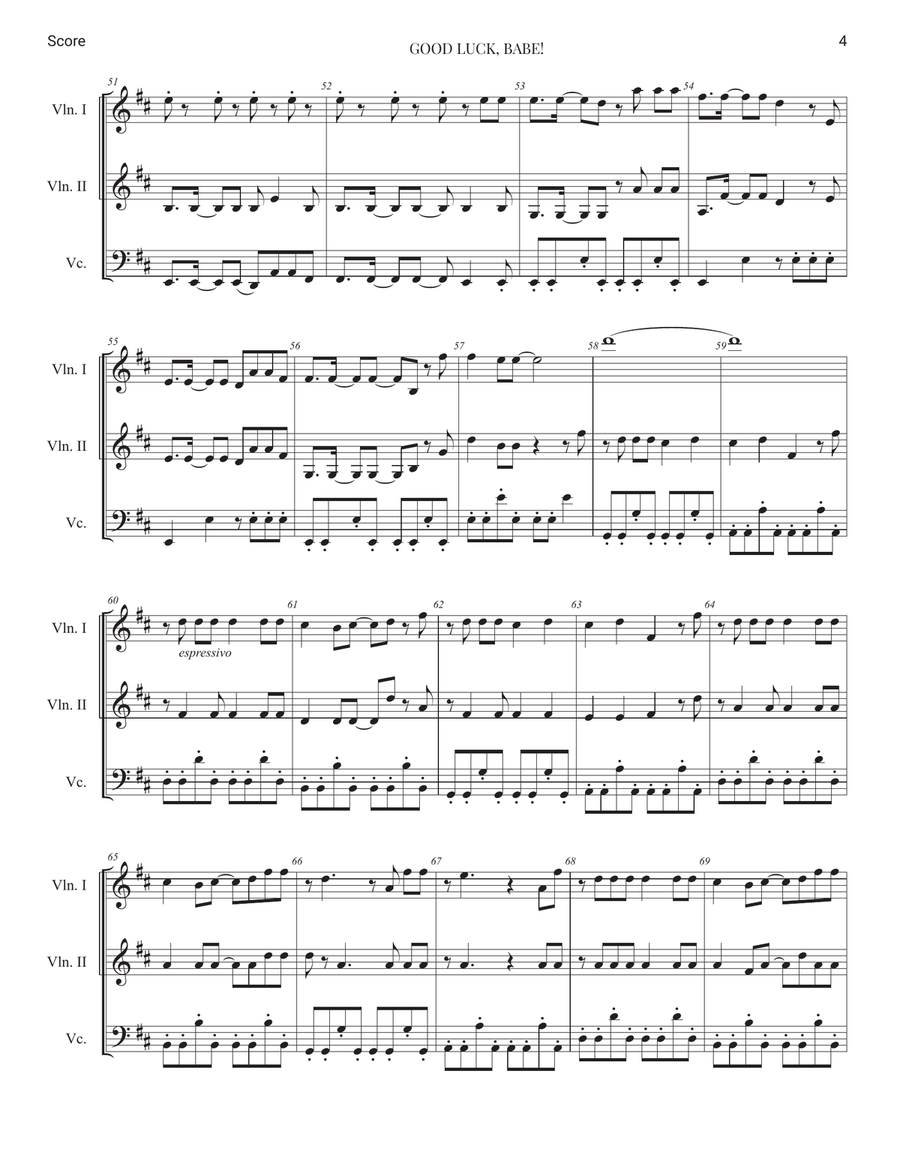 Good Luck, Babe! String Trio scores gallery preview page 4