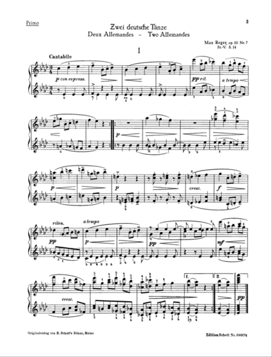 Two German Dances, Op. 10/7 and 17