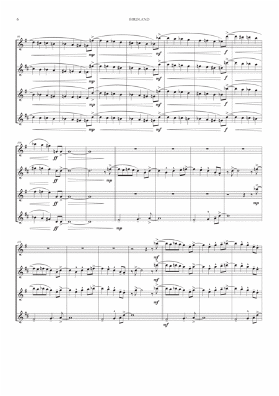 Birdland Woodwind Quartet scores gallery preview page 6