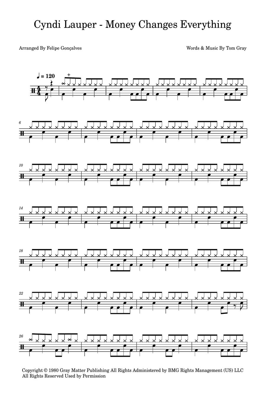 Money Changes Everything Drum Set scores gallery preview page 1
