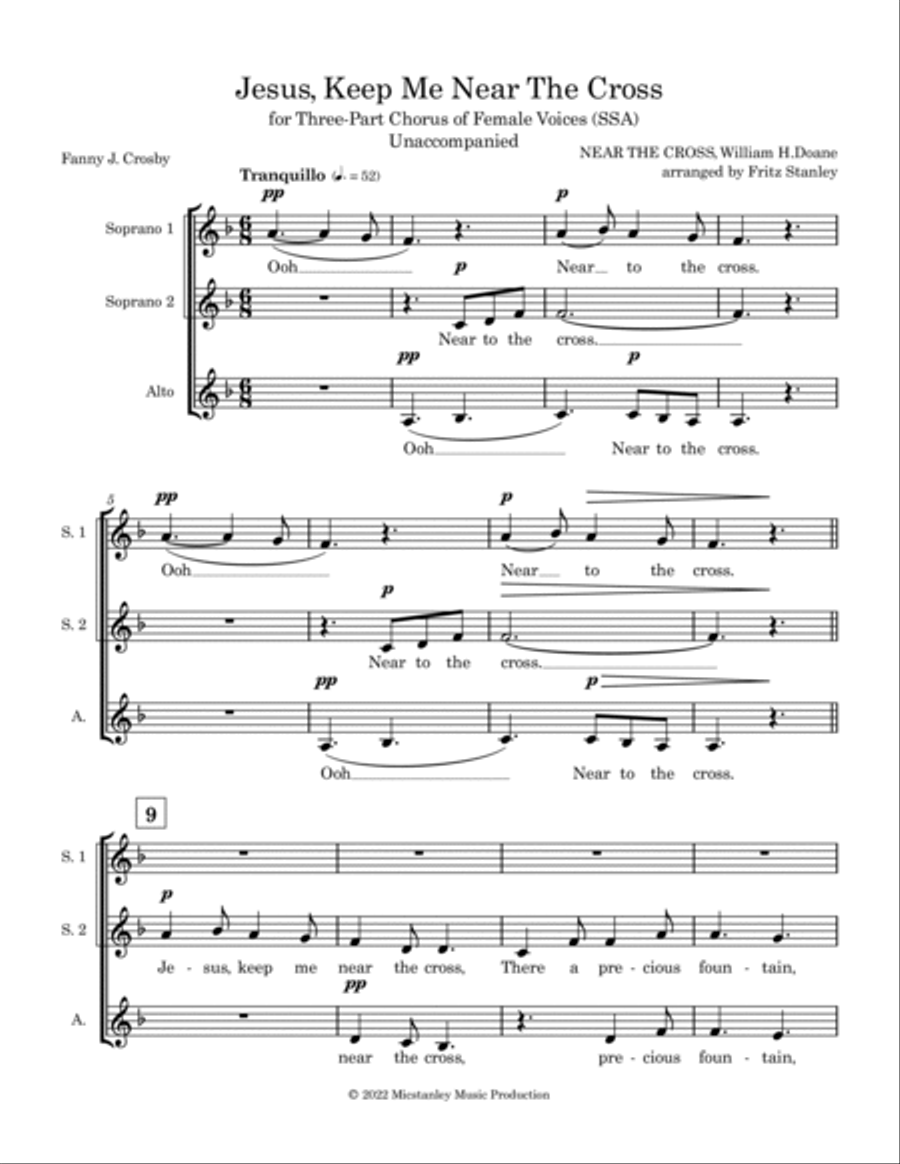 Jesus, Keep Me Near The Cross - SSA A Cappella SSA scores gallery preview page 2
