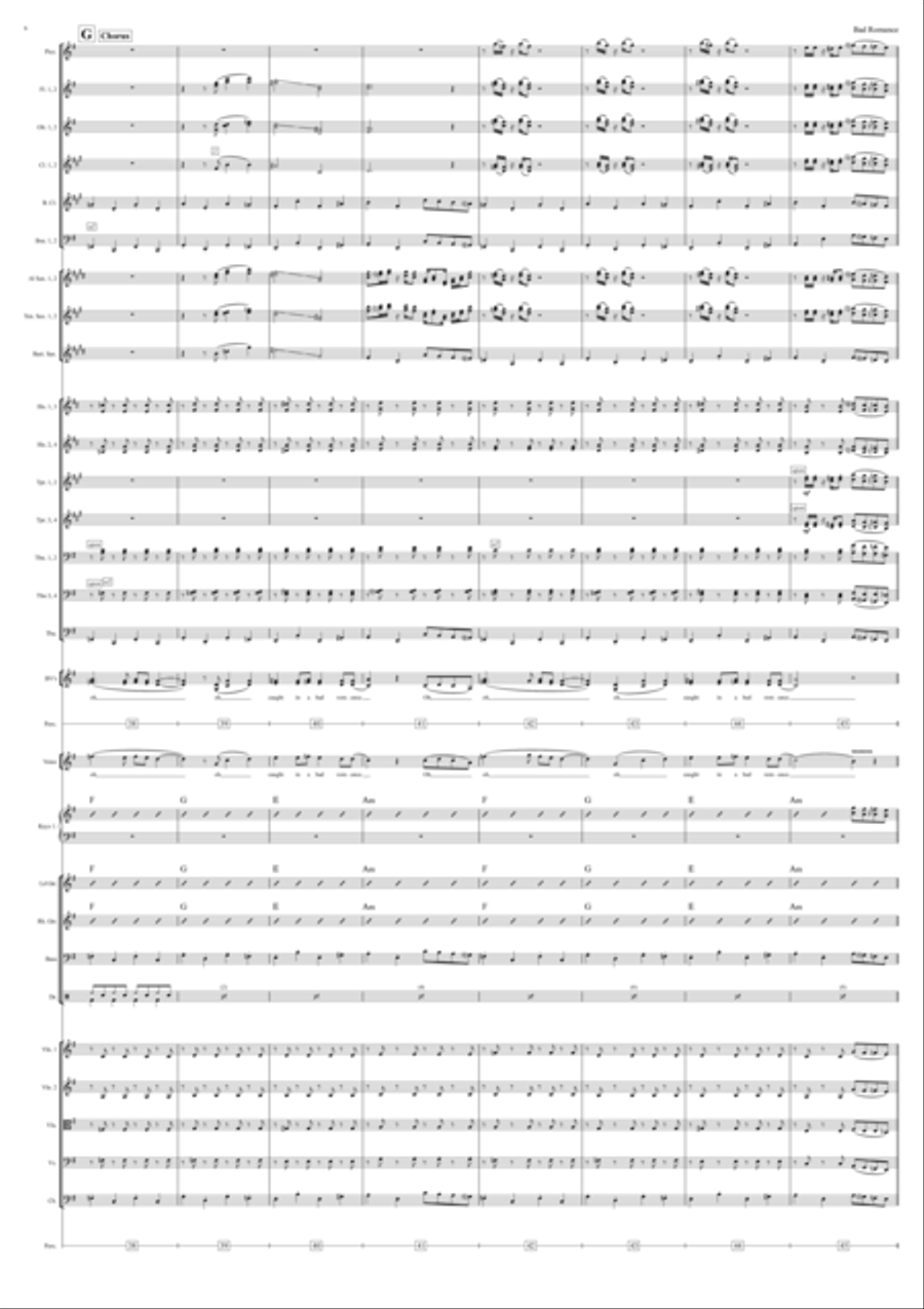Bad Romance Full Orchestra scores gallery preview page 6