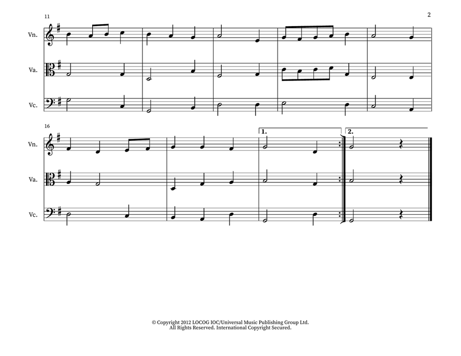 Wilhelmus (netherlands National Anthem) String Trio scores gallery preview page 2