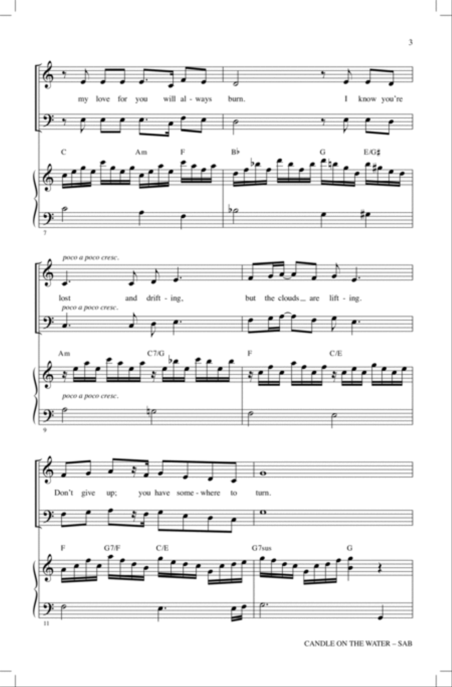 Candle On The Water (from Pete's Dragon) (arr. Mac Huff) 3-Part scores gallery preview page 2