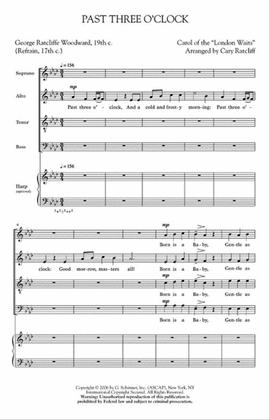 Past Three O'Clock 4-Part scores gallery preview page 2