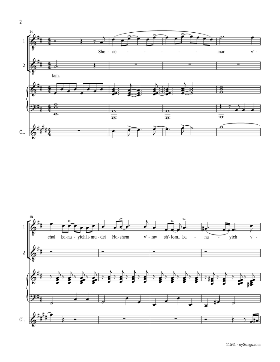 Amar Rabi Elazar Amar Rabi Elazar 2-Part scores gallery preview page 2