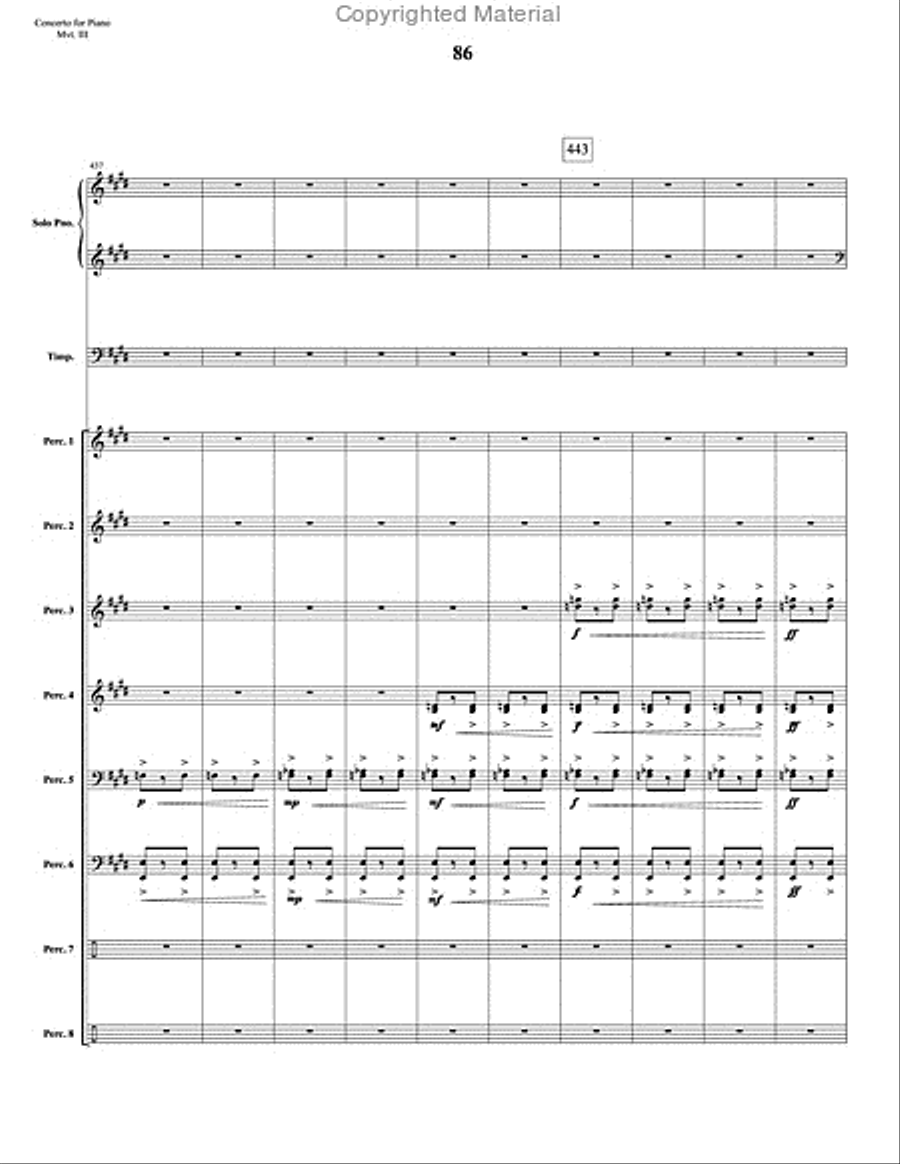Concerto for Piano and Percussion Orchestra Percussion Ensemble scores gallery preview page 108