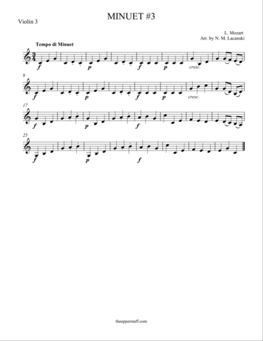 Minuet #3 String Trio scores gallery preview page 3