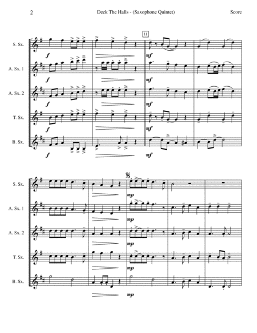 Deck The Halls Deck The Halls Woodwind Quintet scores gallery preview page 3