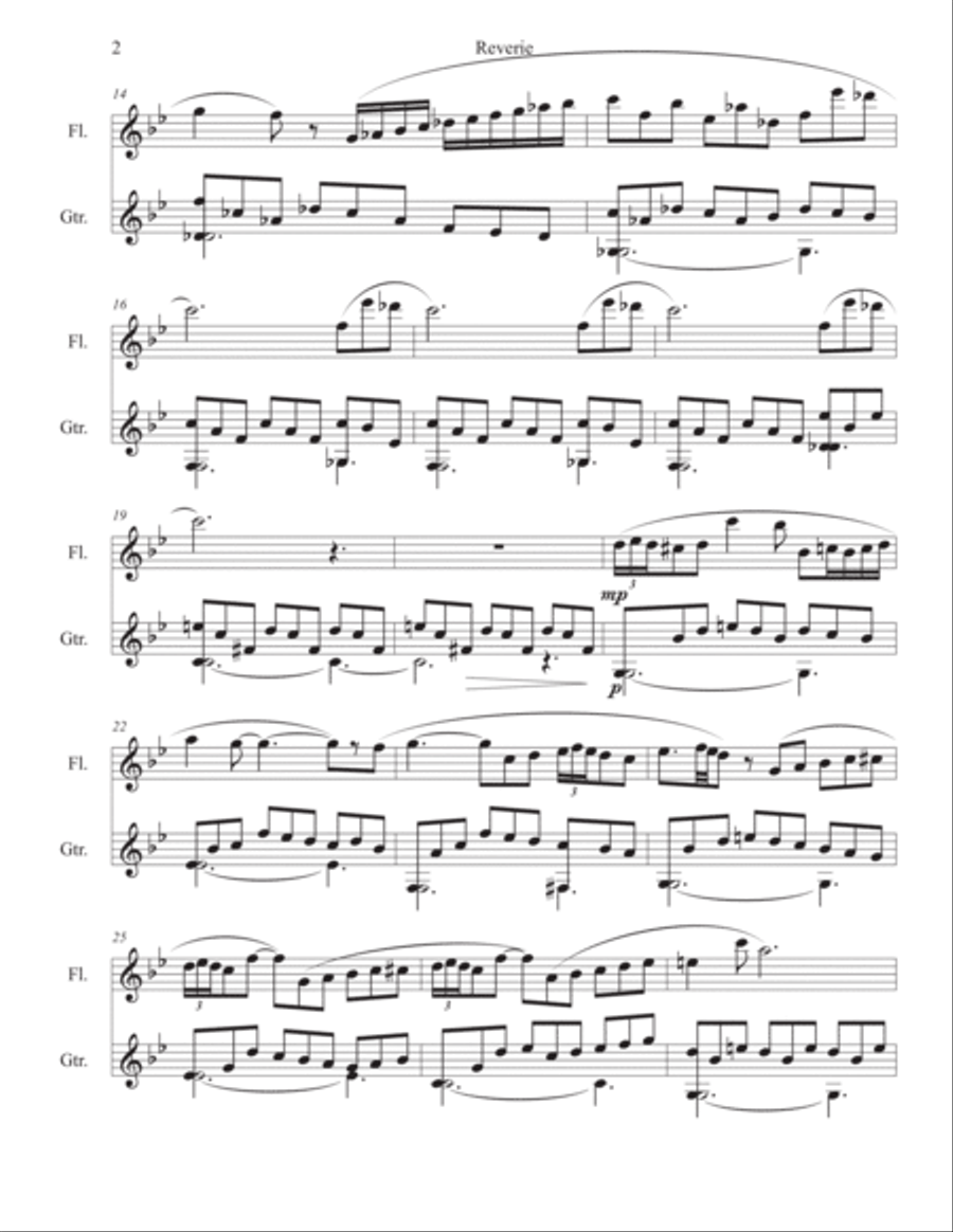 Reverie and Busqueda (for flute and guitar) Flute scores gallery preview page 3