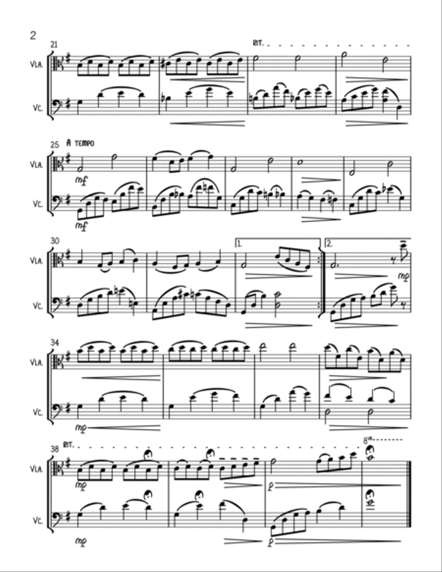 Over The Rainbow String Duet scores gallery preview page 2
