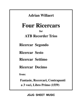 Four Renaissance Ricercars for ATB Recorder Trios