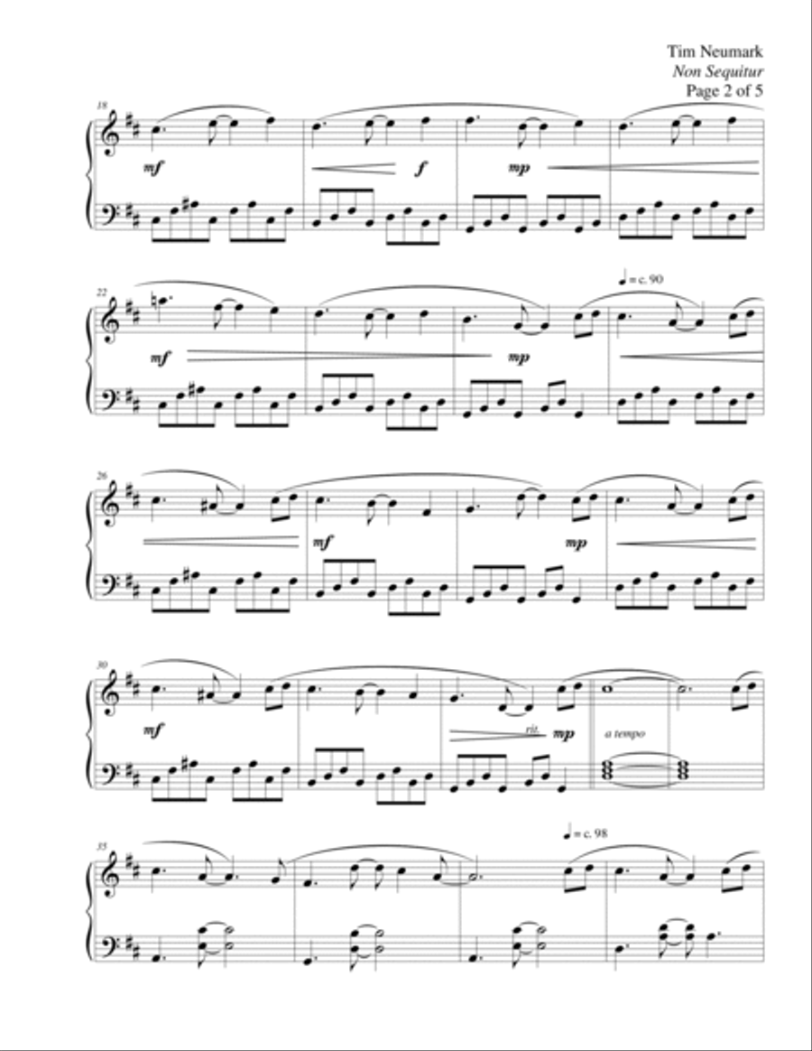 Non Sequitur Piano Solo scores gallery preview page 2