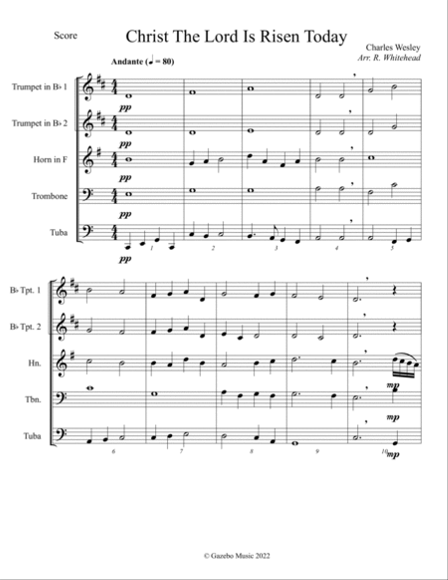 Christ The Lord Is Risen Today Horn scores gallery preview page 3