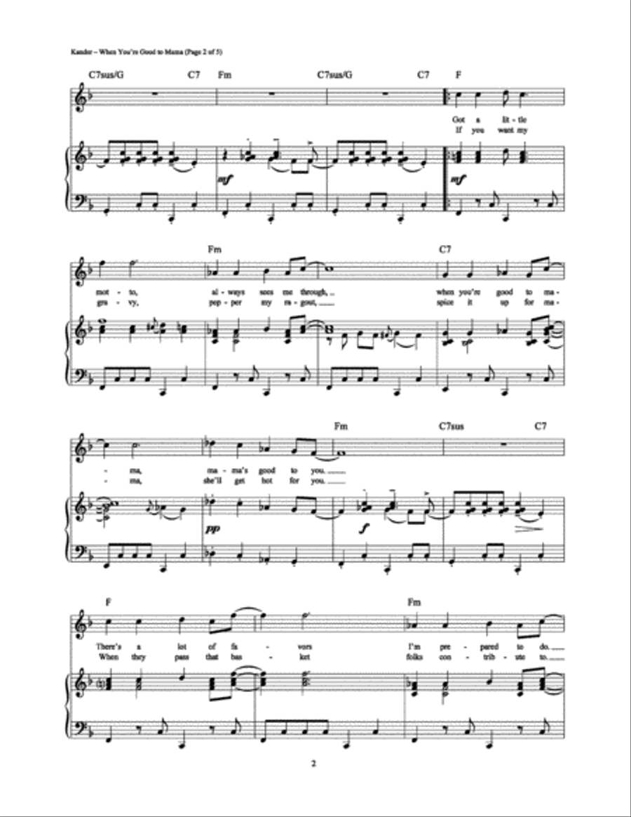 When You're Good to Mama When You're Good to Mama Piano, Vocal, Guitar scores gallery preview page 2