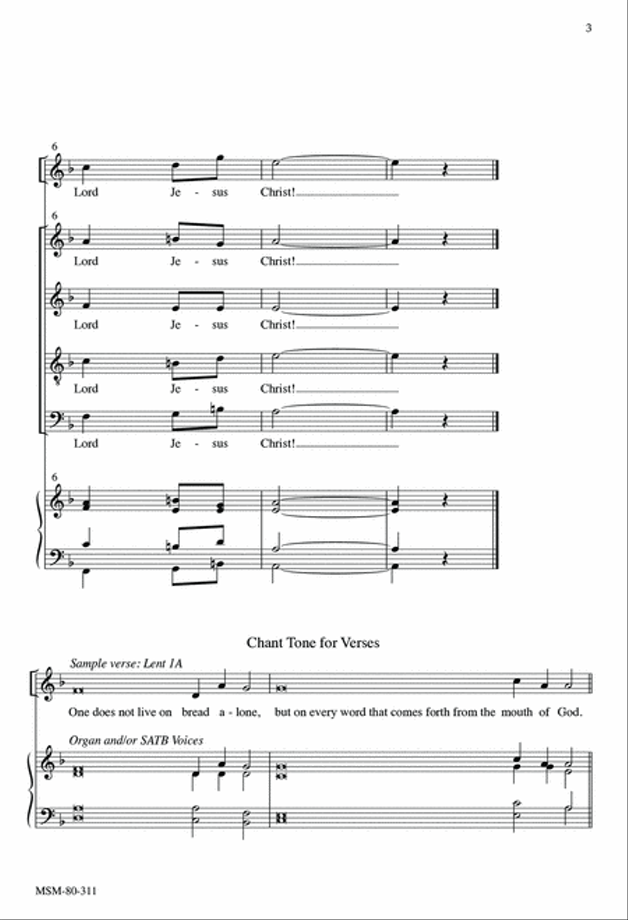 Gospel Acclamation for Lent 4-Part scores gallery preview page 3