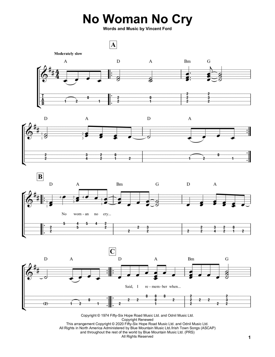 No Woman No Cry Ukulele scores gallery preview page 1