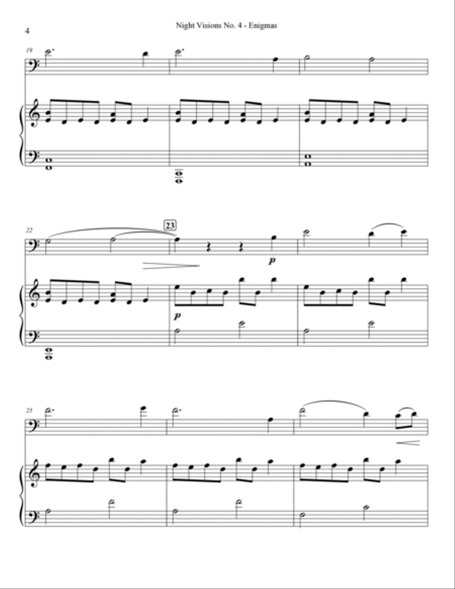 Night Visions No. 4 - Enigmas - Cello & Piano Night Visions No. 4 - Enigmas - Cello & Piano Piano scores gallery preview page 4