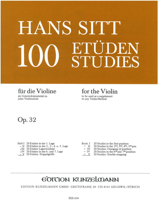 Book cover for 20 studies: Double stops