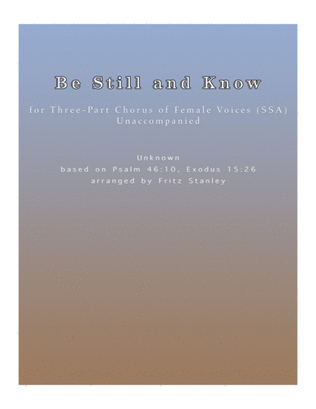 Book cover for Be Still and Know - SSA A Cappella
